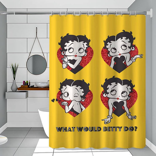 Cute B-Betty Boop Printing Bathroom Shower Curtain Polyester Waterproof And Mildew Proof Home Decoration Curtain