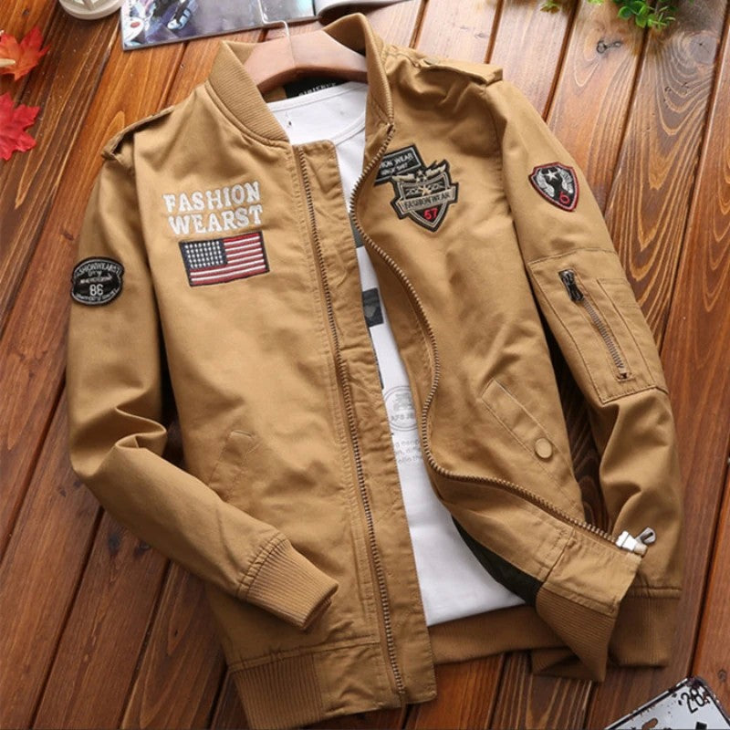 New Spring Military Style Pilot Jacket Multi-pocket Men Tactical Flight Jacket Autumn US Air Force Motorcycle Outwear Cotton