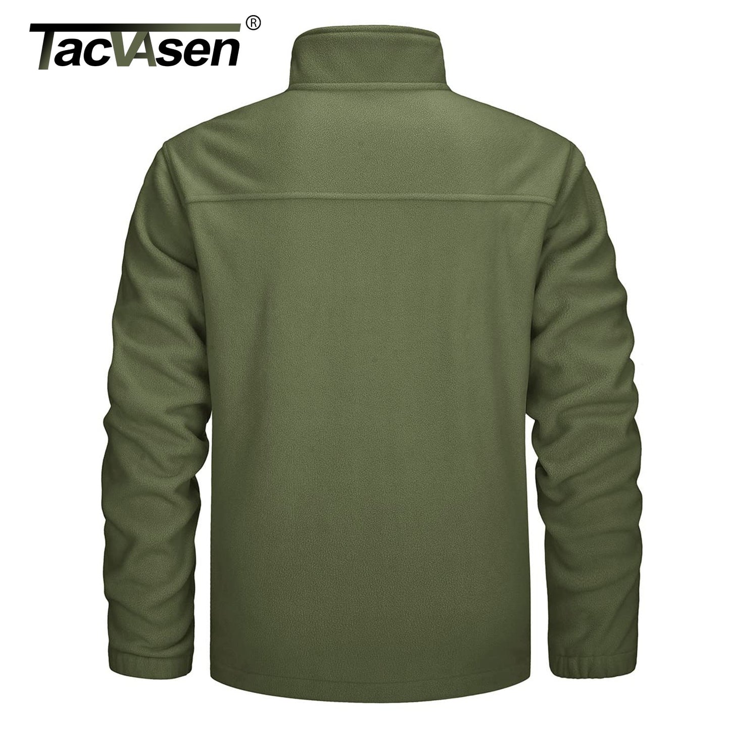 TACVASEN Winter Windproof Fleece Jackets Full Zip Mens Winter Jacket Multi-Pockets Work Coats Hiking Windbreaker Climbing Parka