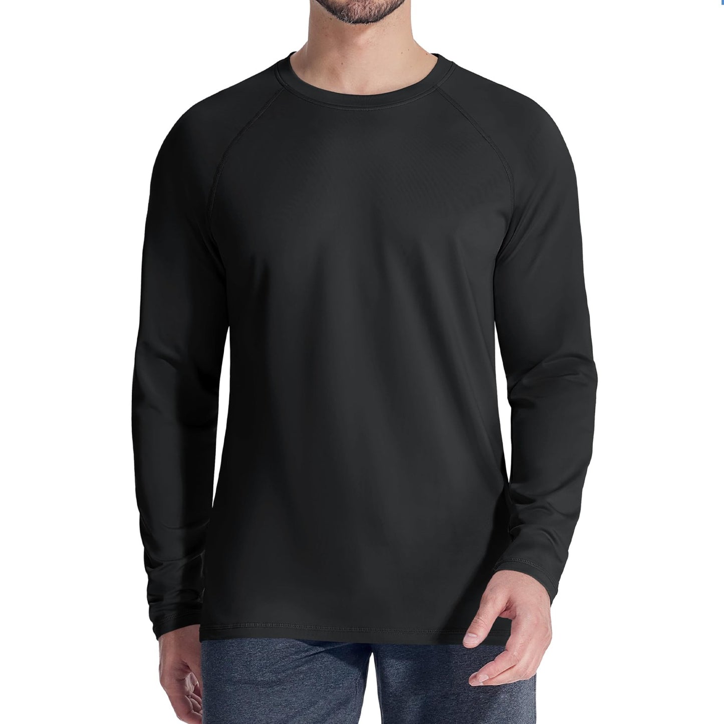 TACVASEN Fleece Lined T-shirts Mens Thermal Long Sleeve T Shirts Winter Autumn Athletic Workout Base Layer Pullover Tops Male