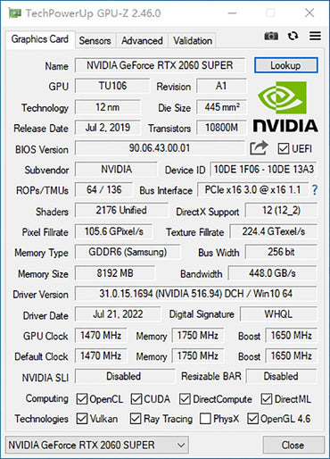 MLLSE RTX 2060 Super 8GB Placa De Video Gaming Graphics Card GDDR6 256Bit 8Pin PCI Express 3.0x16 rtx 2060 super 8gb game PC