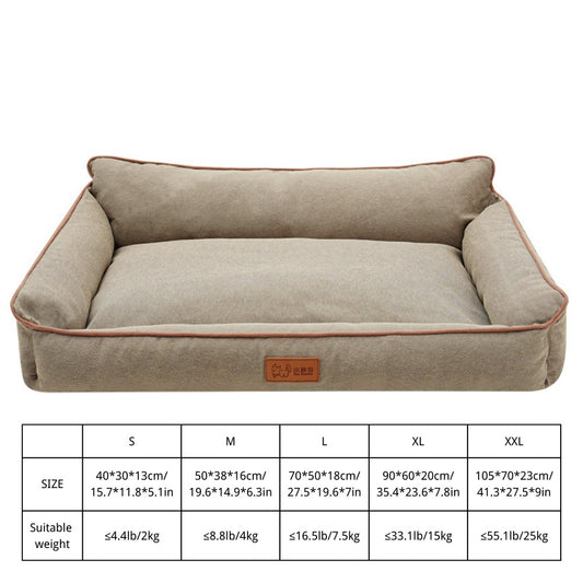 Cama de Cachorro de Inverno, Sofá Impermeável para Cães de Porte Médio, Cama de Espuma para Animais de Estimação com Capa Removível Lavável e Fundo Antiderrapante