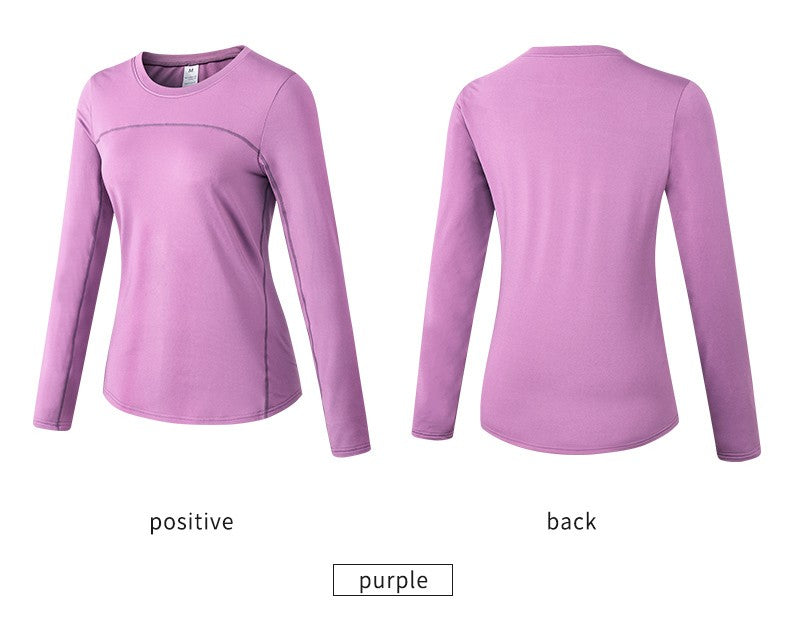 Women's Autumn Winter keep Warm long-sleeved Fitness Running Sports Training Top Slim Quick Dry Stretch Gym Top female Yoga tops