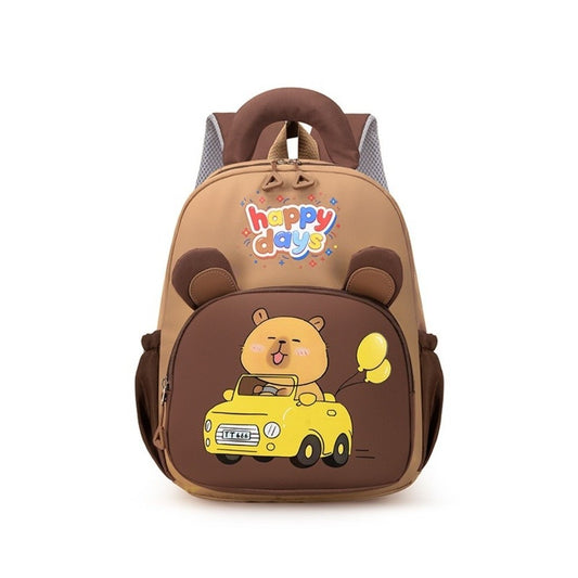 Kawaii Cartoon Capybara Backpack Nylon Lightweight Capybara School Bag Large Capacity Multi-pocket Kindergarten Backpack