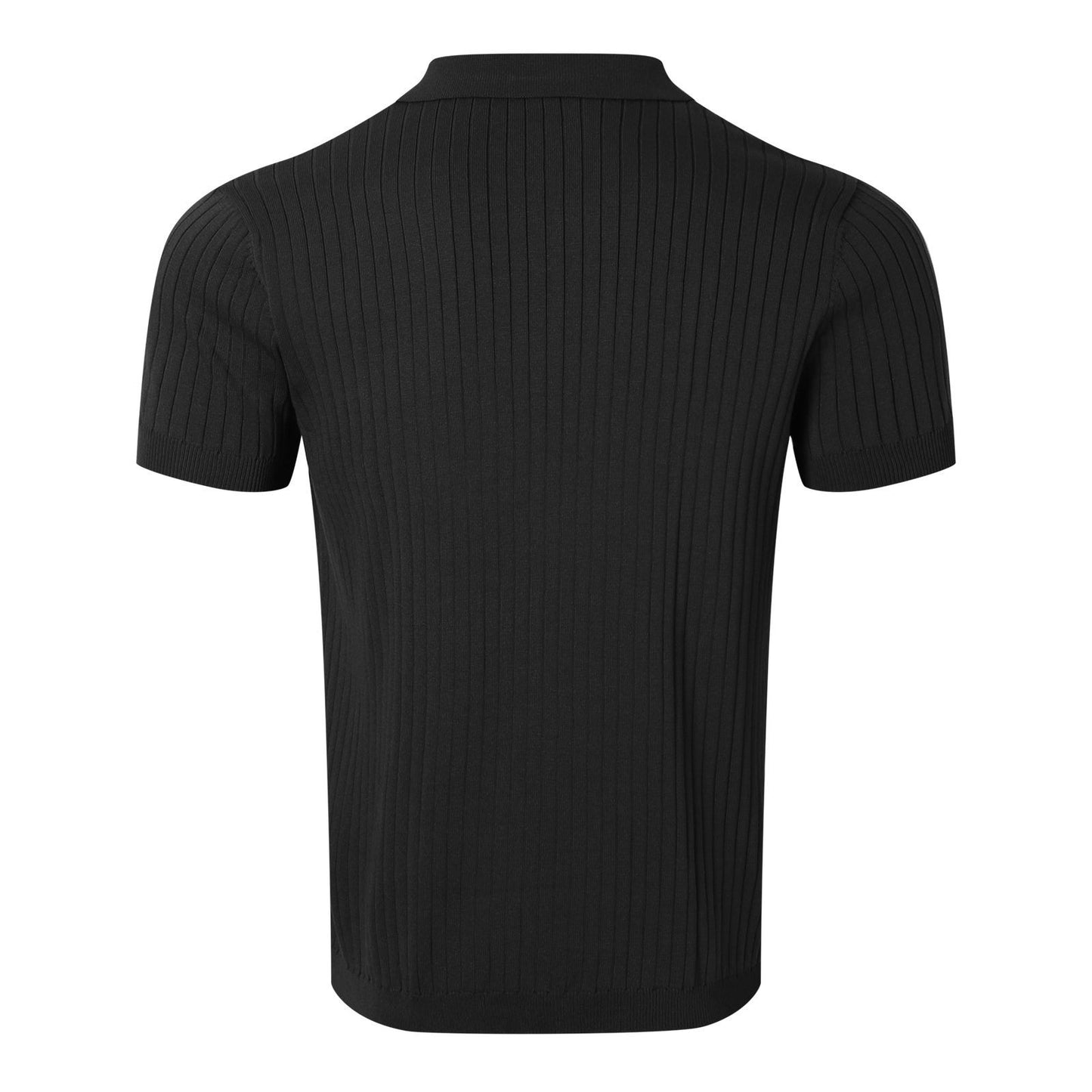 Summer Men's Clothing Retro Knit Lapel Striped Polo Shirt Solid Color Short Sleeve Fashion Light Luxury Popular Knitwear M-3XL
