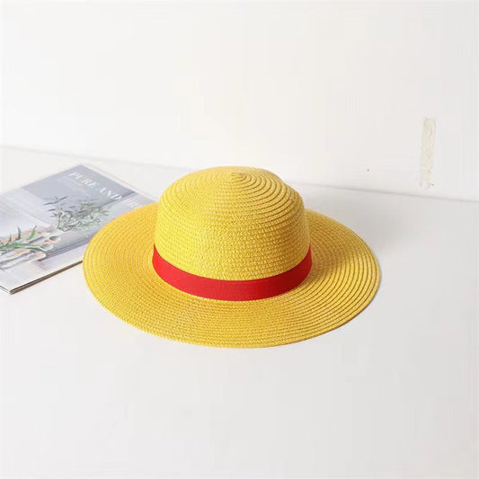 One Piece Cap Straw Hat For Girl Boy Summer Sun Hat Luffy Performance Animation Cosplay Flat Cap Japanese Cartoon Props Hats