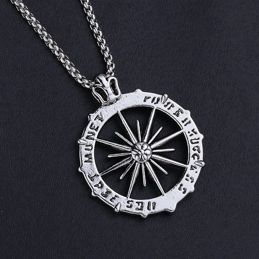 Mask Necklace Spearhead Cross Pendant Fashion Charm Sun Compass Skeleton Pentagram Sweater Chain Jewelry For Men Women Gifts