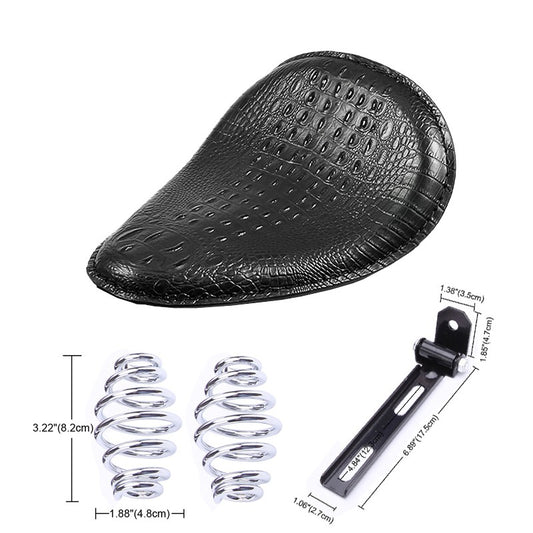 Motorcycle Leather Saddle Seat Retro Black Leather Solo Seat for Harley Custom Chopper Bobber Honda Yamaha Kawasaki Suzuki