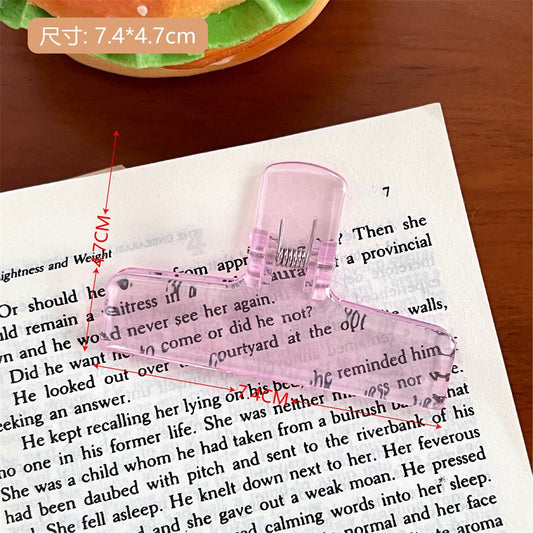 Cute Transparent Bingder Clips for School & Office Supplies Stationery Big Clear File Document Clamps