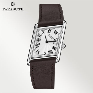 FARASUTE New Unique Square Stainless Steel Quartz Watch Men Casual Sapphire Glass Swiss Movement Waterproof Wristwatches Male