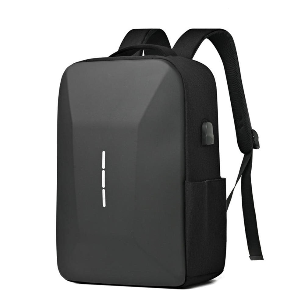 Mochila Masculina Casual Portátil Grande Capacidade com Zíper, Senha Segura, Impermeável, Porta USB para Carregamento e Compartimento para Laptop