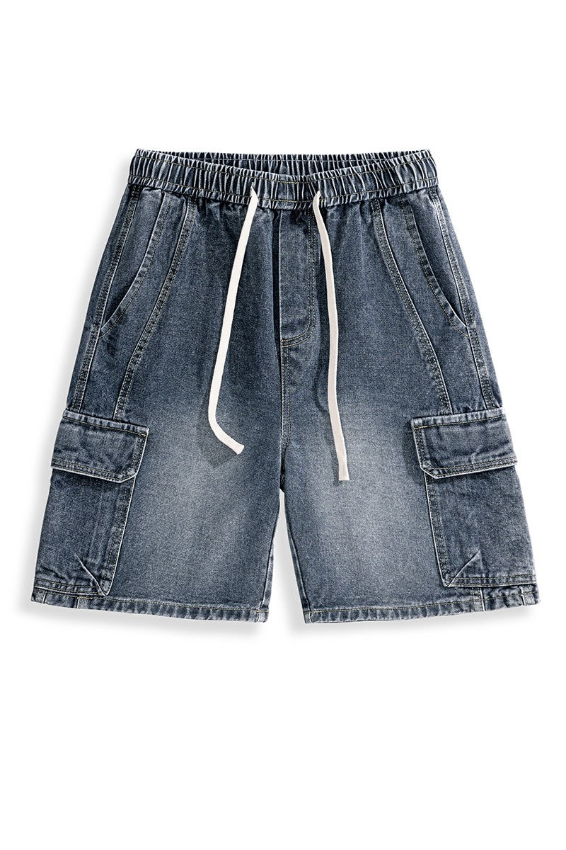 New tooling summer men's and women's casual outdoor cotton denim shorts loose sports breathable quick drying pants