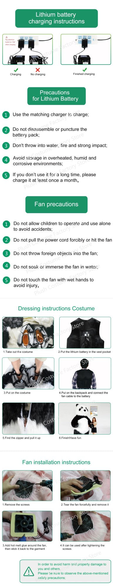 US stock Inflatable Polar Bear Costume Mascot for Advertising Christmas Halloween Adult Fursuit Panda Gorilla Carnival Suit