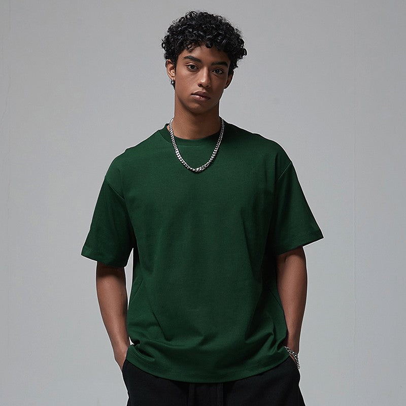 100 Heavy Weight Cotton T shirt For Men Women,Short Sleeve Plain Tops,Solid Oversized Tee Shirts,Quality Clothing 6.8oz 230gsm