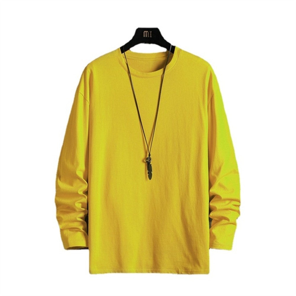New Long Sleeve t shirt for Men Autumn Fashion Cotton Solid Color t-shirts Cozy Streetwear Men's t-shirt 5XL Baggy Korean Trendy