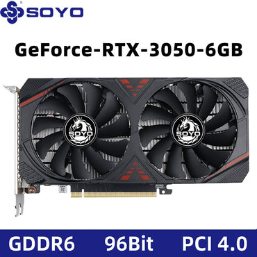 SOYO Graphics Cards RTX 3050 6G GDDR6 GPU NVIDIA PC Computer components PCI Express X16 4.0 Gaming Video Card RTX3050 New