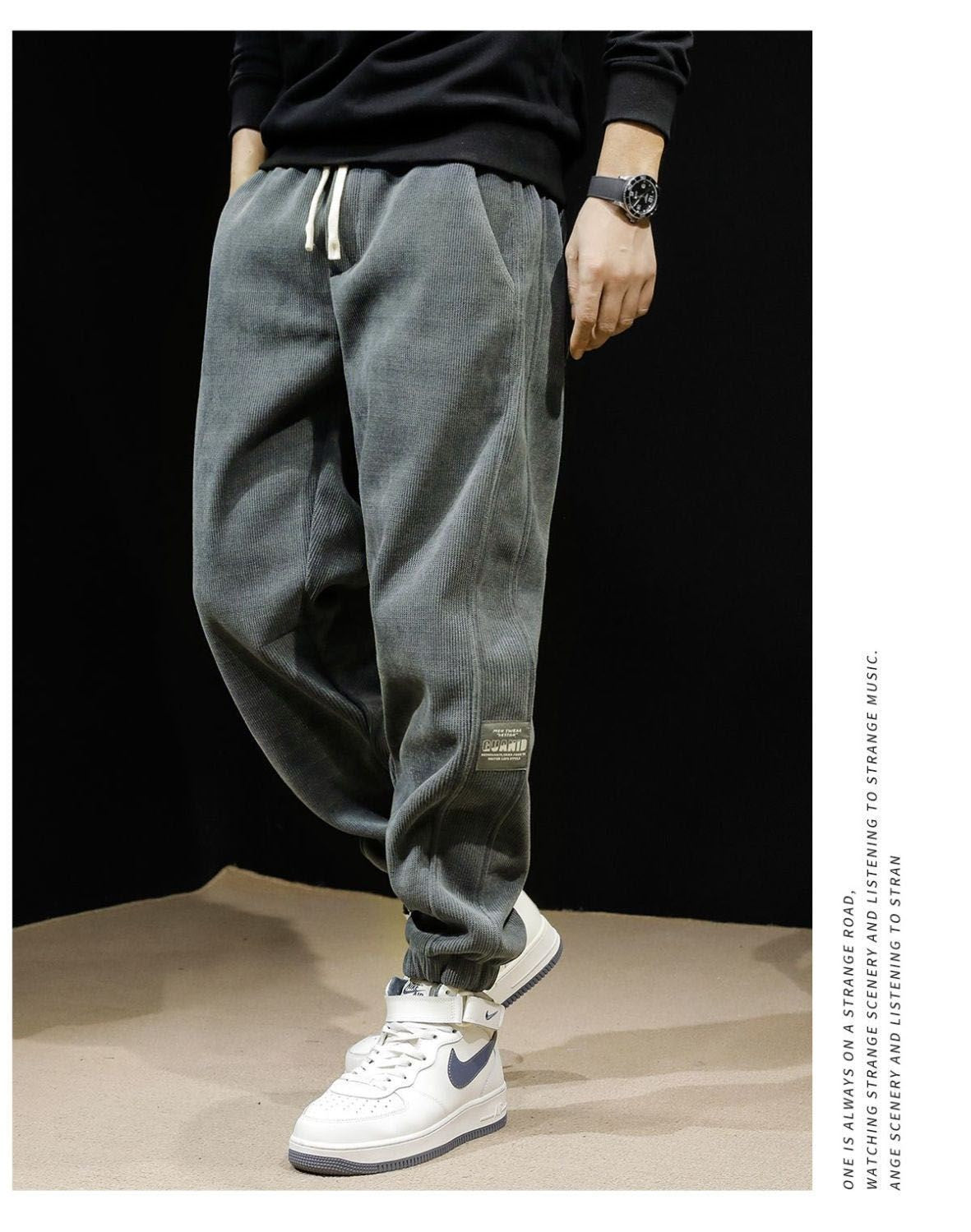 Autumn and Winter Men's Corduroy Casual Trousers Leggings Sweatpants Loose and Versatile Construction Site Pants Men's Trousers