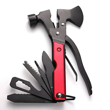 Safety Axe Hammer 15 In 1 Multifunctional Ax Pliers Saw Wrench Corkscrew Cutter Combination Tools Outdoor Camping Safety Hammers