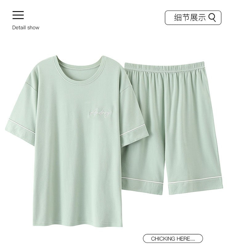 2023 New Men's Nightwear Summer Thin Soft Homewear Youth Boy Short Sleeping Top & Pant Pajamas Set Male Sleepwear Big Size