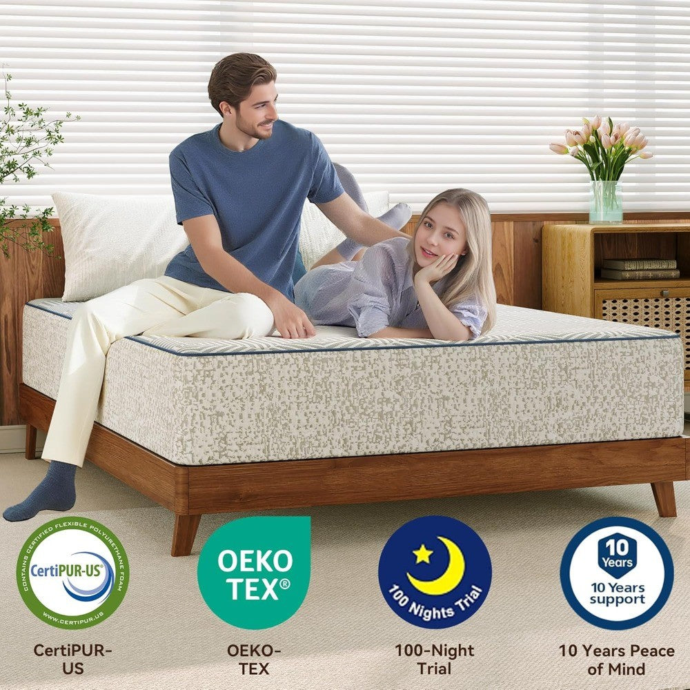 Queen Mattress,12 Inch Gel Memory Foam Mattress Queen Size, for Pressure Relief & Spine Support, Diamond Pattern Design,