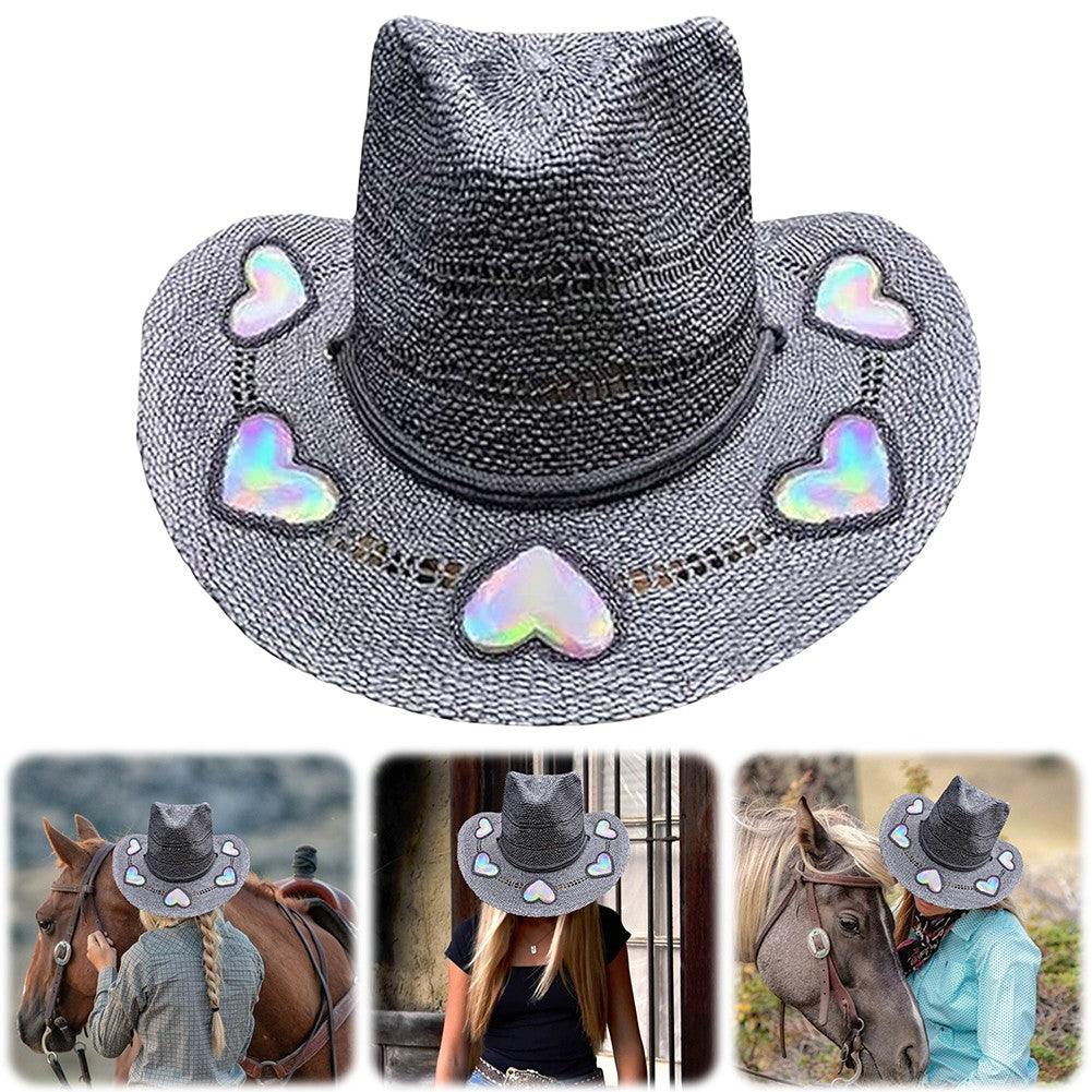 Straw Beach Sun Hat for Women Girls Shapeable Cowgirl Hat Vintage Summer Woven Sun Hat for Summer Travel