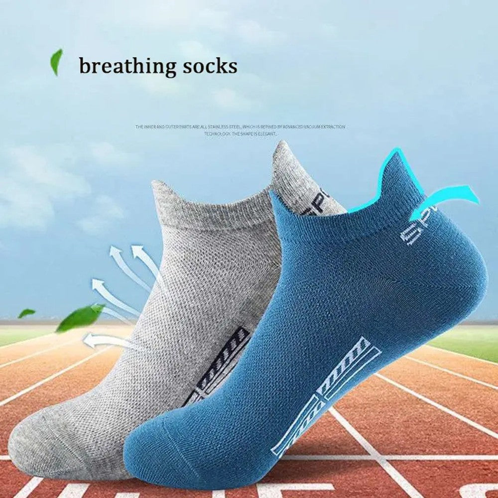 5 Pairs Men's Socks High Quality Women's Low Cut Round Neck Ankle Socks Sports Mesh Breathable Summer Autumn Men's Boat Socks