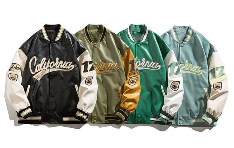 PU Leather Varsity Bomber Jacket Embroidery Pilot Baseball Jacket Men Hip-Hop Streetwear Women 2024 New Harajuku Loose Coats