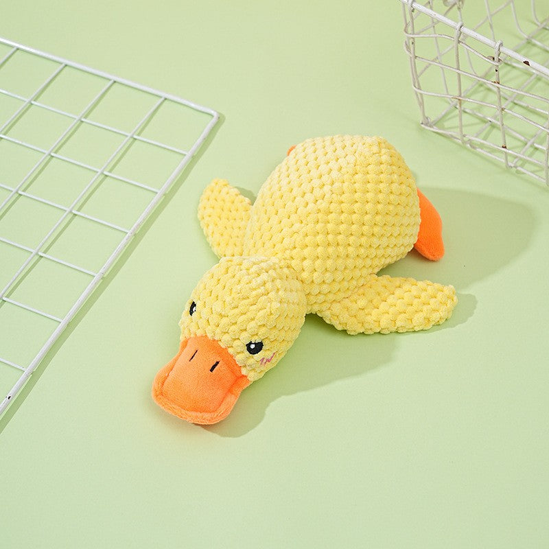 Brinquedos para Cães Pato de Pelúcia para Pequenos e Grandes Cães Resistente à Mordida Ranger os Dentes Brinquedo de Pato que Emite Som para Aliviar o Estresse