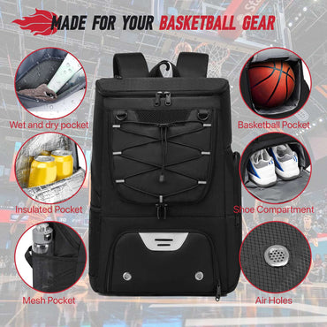 Football Backpack Men Basketball Backpack Outdoor Soccer Football Storage Bags Training Sports Knapsack with Shoe Compartment