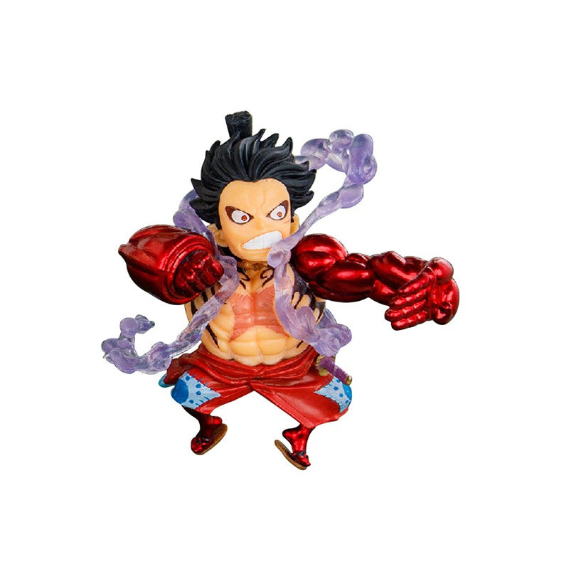 5 peças/conjunto Q Versão Anime One Piece Gear 4 Luffy Action Figure Elastic Man Estátua Fofa Modelo PVC Brinquedos Coleção Presentes Infantis