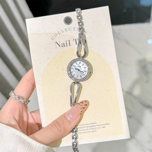 GEDI Women's Watch Silver Fashion Waterproof Ladies Watches Elegant Diamond Quartz Wristwatch Woman Gift for Girlfriend