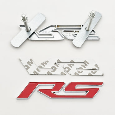 3D Metal Car Sticker RS logo Front Grill Emblem Trunk Badge Decals For Chevrolet Blazer Aveo Trax Cruze Sonic Onix Accessories