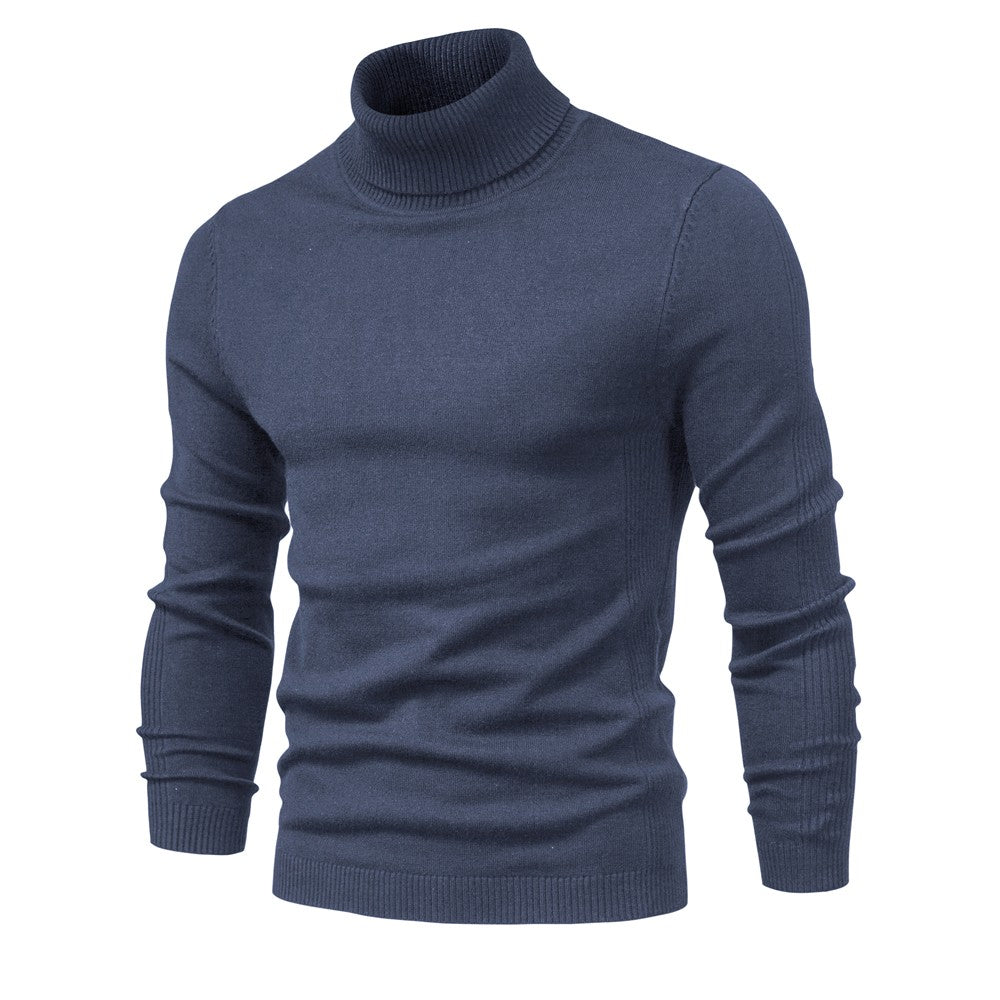 2021 New Winter Men Turtleneck Sweater Casual Solid Color Warm Pullover High Quality Slim High Neck Long Sleeve Sweater Men