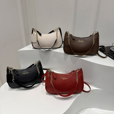 Cherry Pendant Shoulder Bag Women Light Luxury New High-end Women's Bag Soft Lychee Pattern Underarm Bag Casual Dumpling Bag