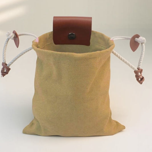 Multipurpose Collapsible Canvas Foraging Bag Berry Mushroom Picker Drawstring for Camping Hiking Beachcombing Outdoor Gear