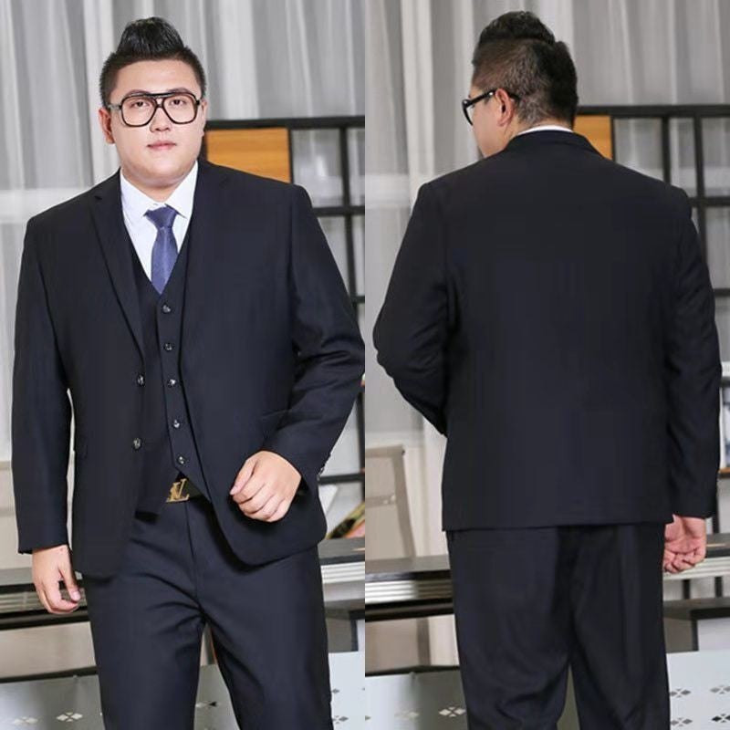 9XL Men's Korean Suit Male Jacket Dad's Business Suit For Middle-aged Formal Dress Fattened Blazer Coat Men Nightclub Black Navy
