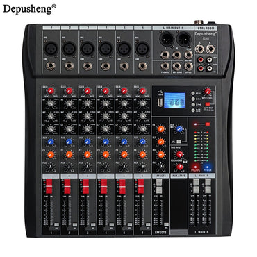 6//8/12 Channel Professional Audio Mixer Studio Audio Console USB MP3 Input 48v Phantom Power DJ Console