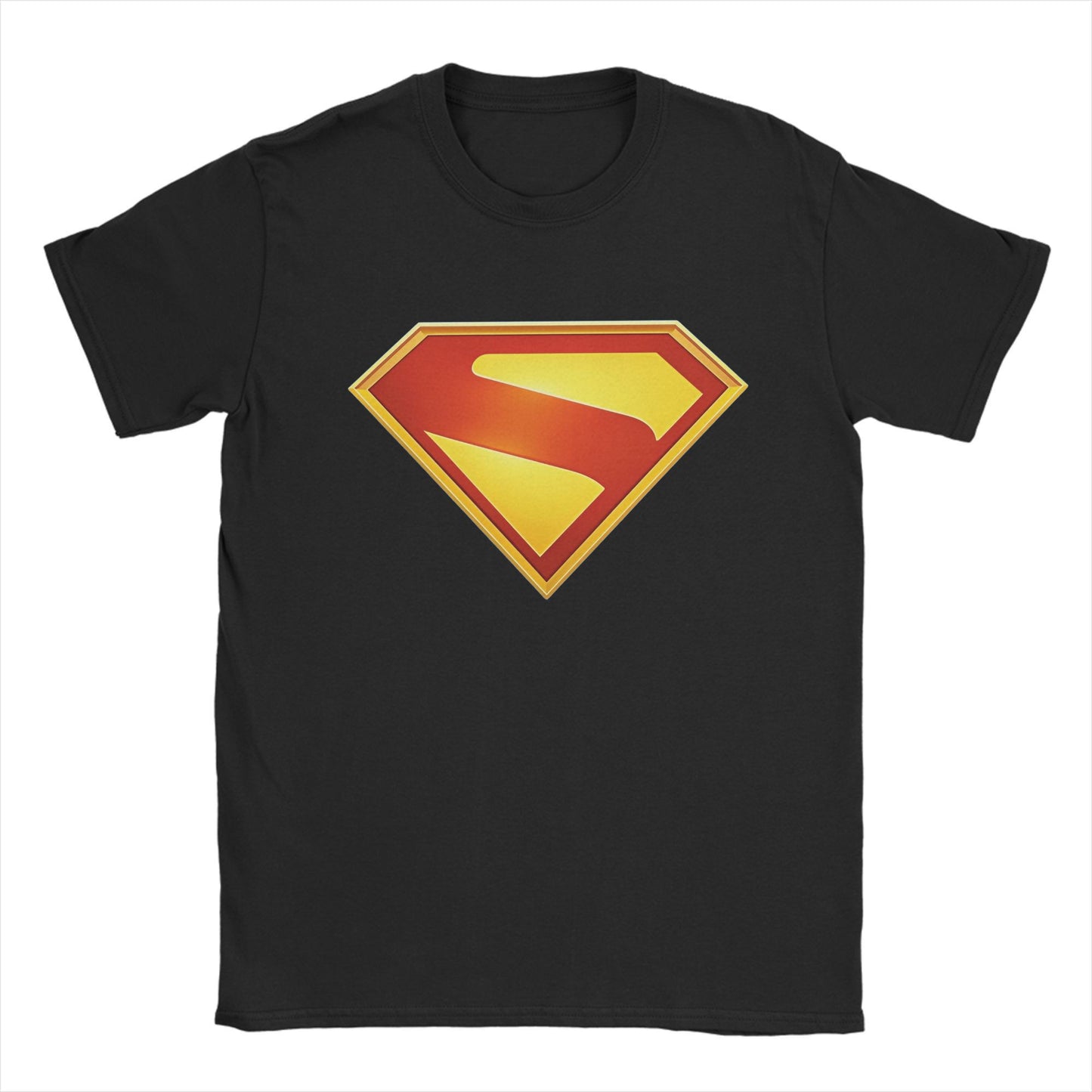Supermans Logo Pure Cotton T-Shirt For Men's Beach Aesthetic T Shirts Round Neck Hipster Tees Oversized Custom DIY Clothes