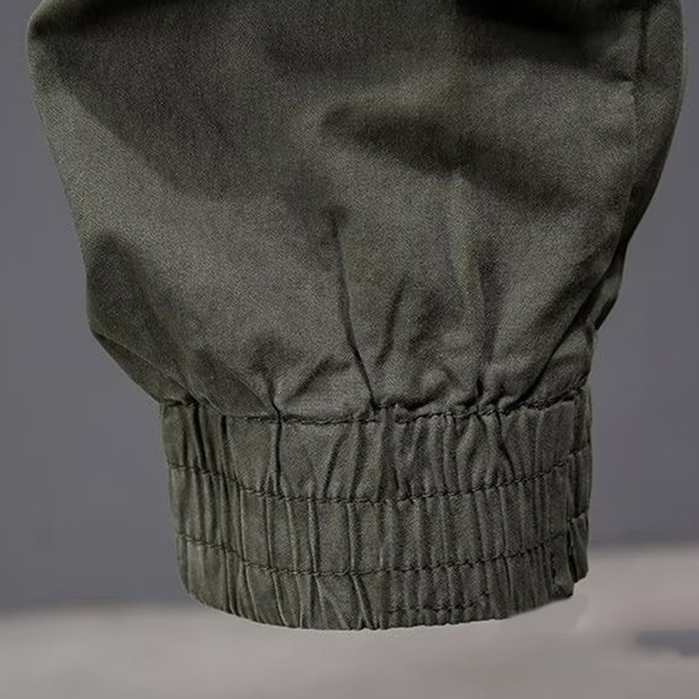 Solid Cargo Pants for Men Casual Loose Fit Ankle Banded Trousers Suitable for Spring and Autumn Grey Black Green