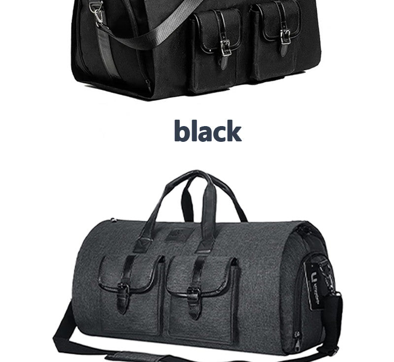 2025 New Men Waterproof Weekend Travel Work Large Capacity Multifunctional Hand Luggage Storage Two-in-One Convertible Suit Bag
