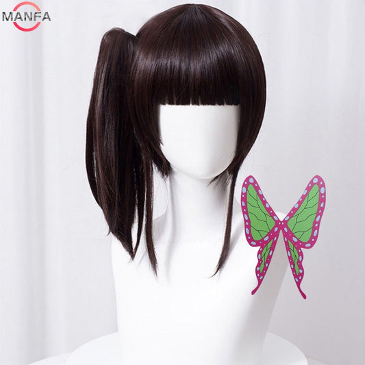 High Quality Shinobu Kochou Kanae Kanawo Tsuyuri Kanao Cosplay Wig Heat Resistant Synthetic Hair Anime Role Play Wigs + Wig Cap