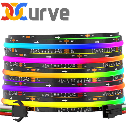 WS2811 Addressable 630 720 LEDs Dream Color FCOB RGB IC LED Light Strip 12mm 12V 24V Flexible WS2812B FOB COB Led Lights RA90