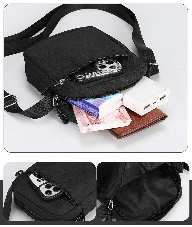 Simple Casual Mini Crossbody Bag Men's Nylon Small Shoulder Bag For Men Oxford Messenger Phone Side Sling Bag Husband Chest Pack