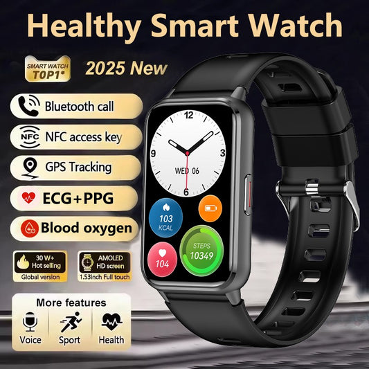 2025 New Grade Nursing Smart Watch AMOLED Blood Oxygen ECG + PPG Blood Pressure Body Temperature Bluetooth Health Smartwatch