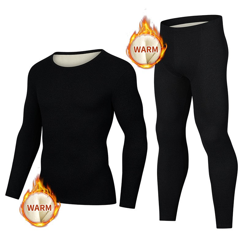 Autumn and winter men's long-sleeved trousers suit comfortable leisure sports warm suit plus size fat men's home underwear suit