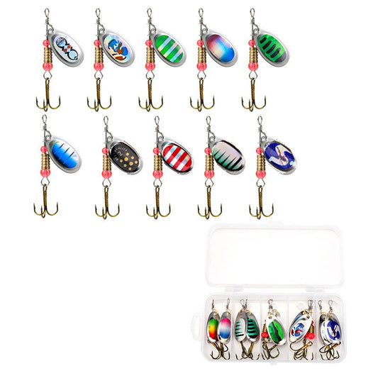 Kit Isca Artificial Jig Spinner com Caixa de Pesca Giratória 3g para Pesca de Lúcio Salmão Marítimo Isca Rígida de Superfície Trolling
