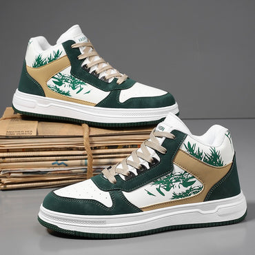 Men Board Shoes 2025 Spring Retro Thick Sole Wear Resistant Anti Slip Flat Sneaker Outdoor Casual Man Walking Footwear