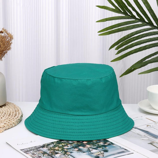 Cotton Summer Foldable Bucket Hat Unisex Women Outdoor Sunscreen Hat Pure Color Fishing Hunting Cap Men Basin Chapeau Beach Cap