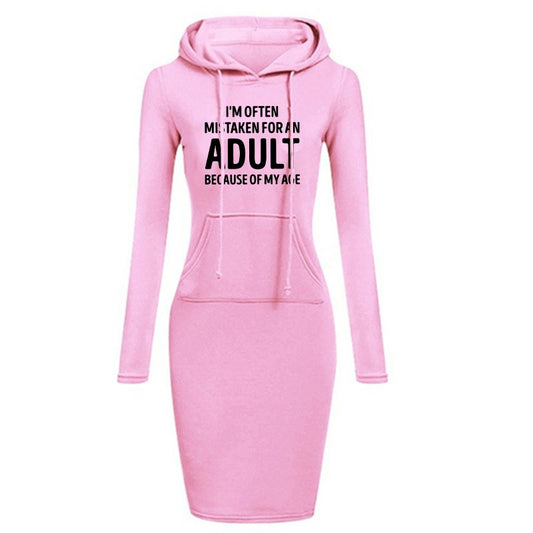 I'm Often Mistaken For An Adult BECAUSE OF MY AGE Hot Sale Women's Dresses Casual Autumn and Winter Everyday Comfortable Dresses