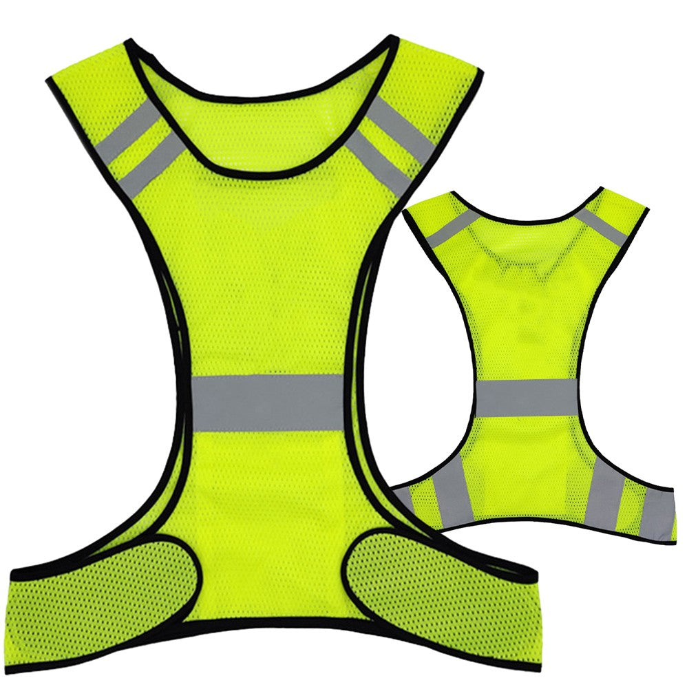 High Visibility Running Vest Breathable Fluorescent Mesh Vest Lightweight Adjustable for Men Women Outdoor Night Riding